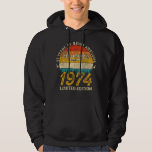 51 år gammal 1974 års Retro Fantastisk 51:a födels Hoodie