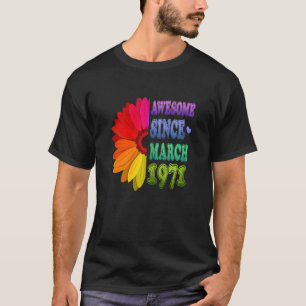 51 år gammal Blommigt Fantastisk sedan mars 1971 5 T Shirt