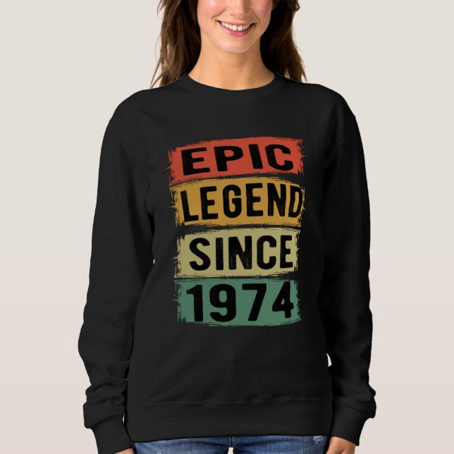 51 år gammal dag 1974 Epic Legend 51:a födelsedage T Shirt (Framsida)