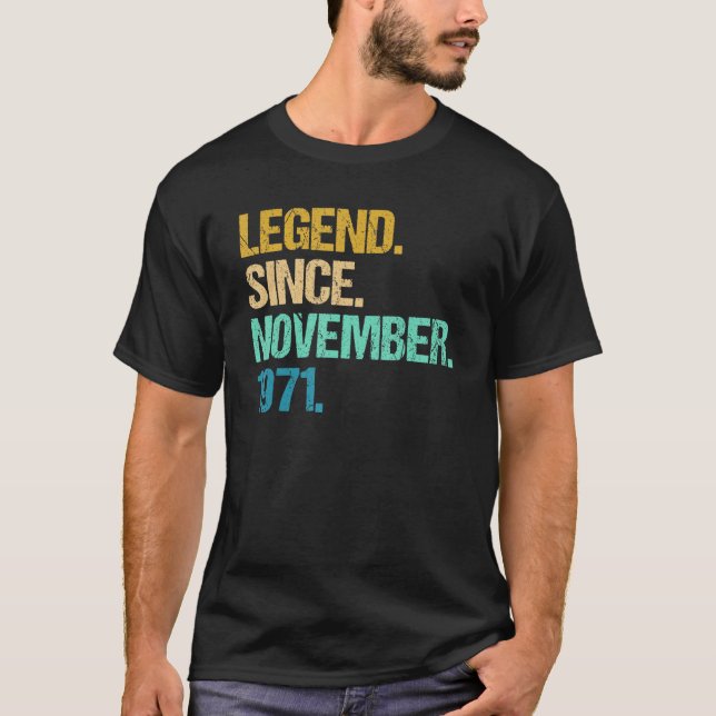 51 år gammal Fantastisk sedan november 1971 T Shirt (Framsida)