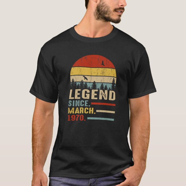 51 år gammal Retro Birthday Gift-legend sedan Marc T Shirt (Framsida)