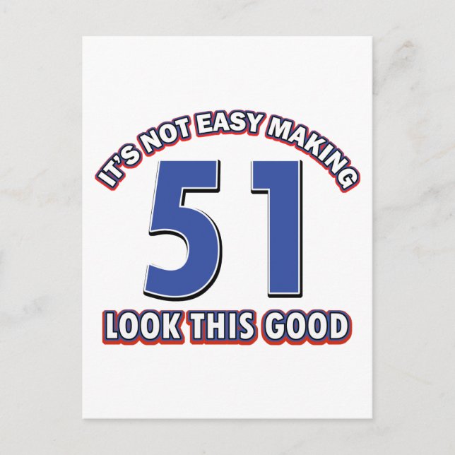 51 års födelsedagsdesigner vykort (Framsida)