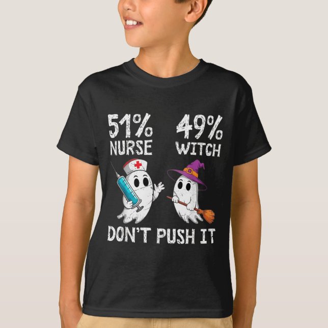 51% sjuksköterska 49% häxa, reta mig inte  t shirt (Framsida)