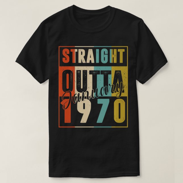 51 Years Old Retro Birthday Gift Straight Outta Ja T Shirt (Design framsida)