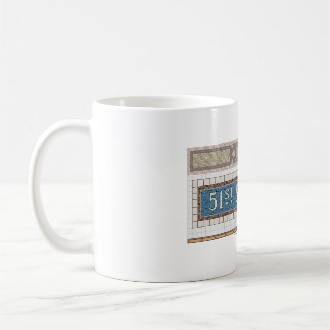 51st Mosaik för gataNew York tunnelbanan Kaffemugg (Vänster)