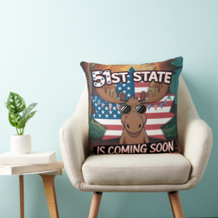 51st State Älg Solglasögon USA Flagga Kommer Snart Kudde