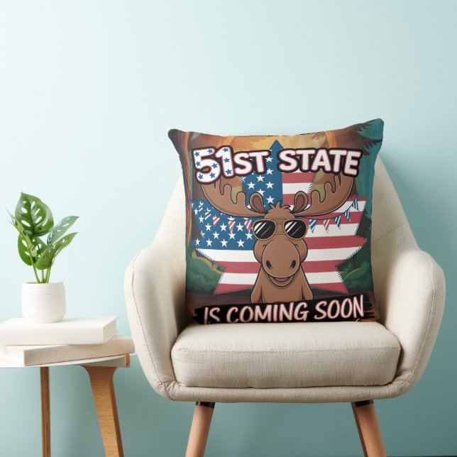 51st State Älg Solglasögon USA Flagga Kommer Snart Kudde (Stol)