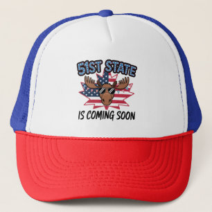 51st State Cool Moose USA Flag Politisk humor Keps