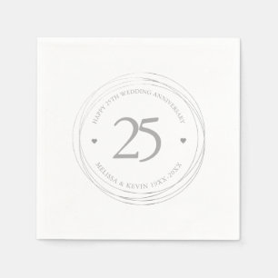 525:e Bröllop-årsdagen för Silver Circle Ram Pappersservett