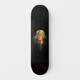 5280 dödskalle och gasmask mini skateboard bräda 18,5 cm