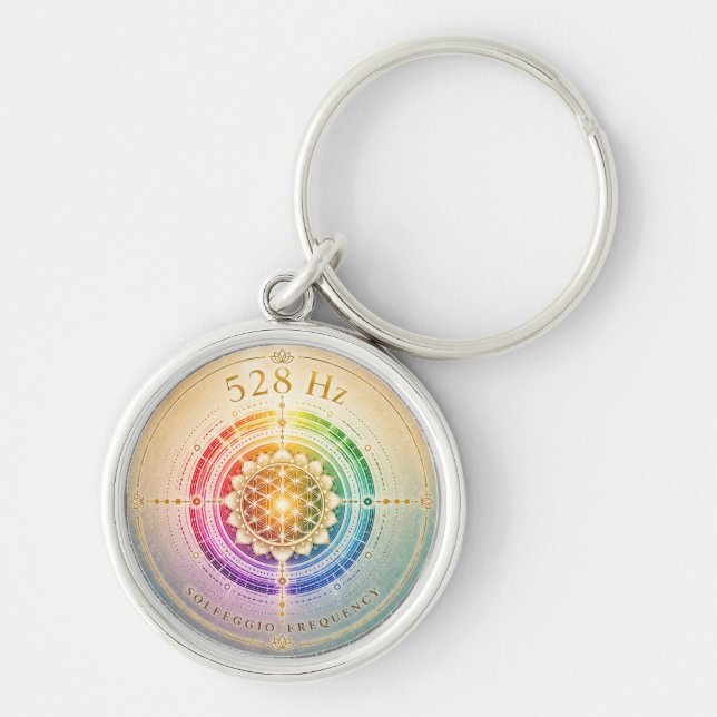 528 Hz Solfeggio Frekvens Nyckelring  (Framsidan)