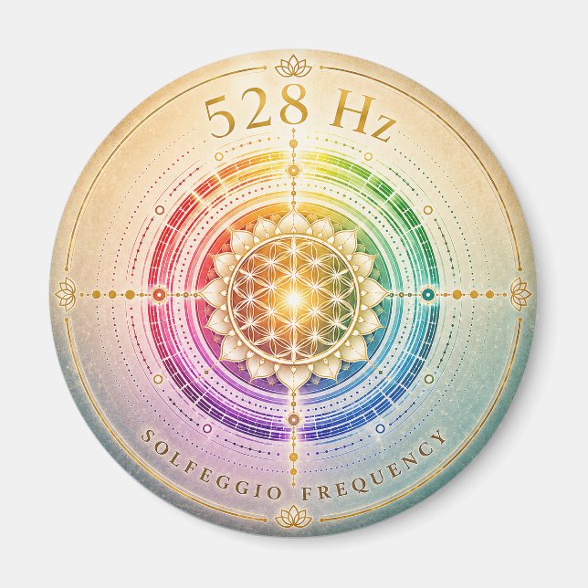 528 Hz Solfeggio-frekvensmagnet  Magnet (Framsidan)