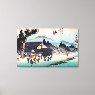 52. 石 部 宿, 広 Ishibe-juku, Hiroshige, Ukiyo-e Canvastryck