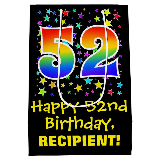 52:a födelsedag: Färga stjärnor Mönster och regnbå (Baksidan)