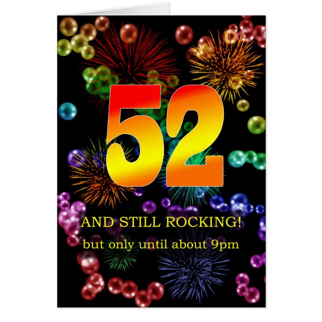 52:a födelsedag fortfarande hälsningskort (Framsidan)