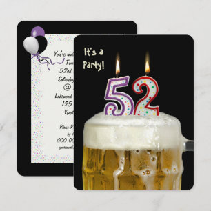 52:a födelsedag i Party Inbjudningar