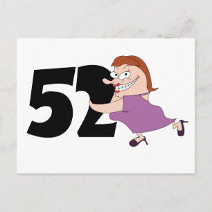 52:a födelsedag - Lönsam tecknad födelsedag Vykort