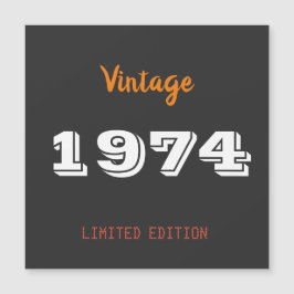 52:a födelsedag - Vintage 1974 Magnetisk Inbjudningskort