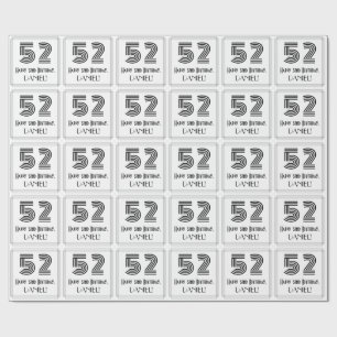 52:a födelsedagen: Art Deco Inspired Stil "52" + N Presentpapper