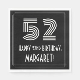 52:a födelsedagen: Art Deco Inspired Titta "52" + Pappersservett