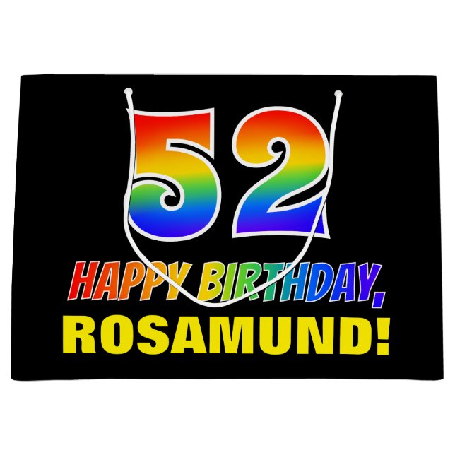 52:a födelsedagen: fetstil, Roligt, enkel, regnbåg (Framsidan)