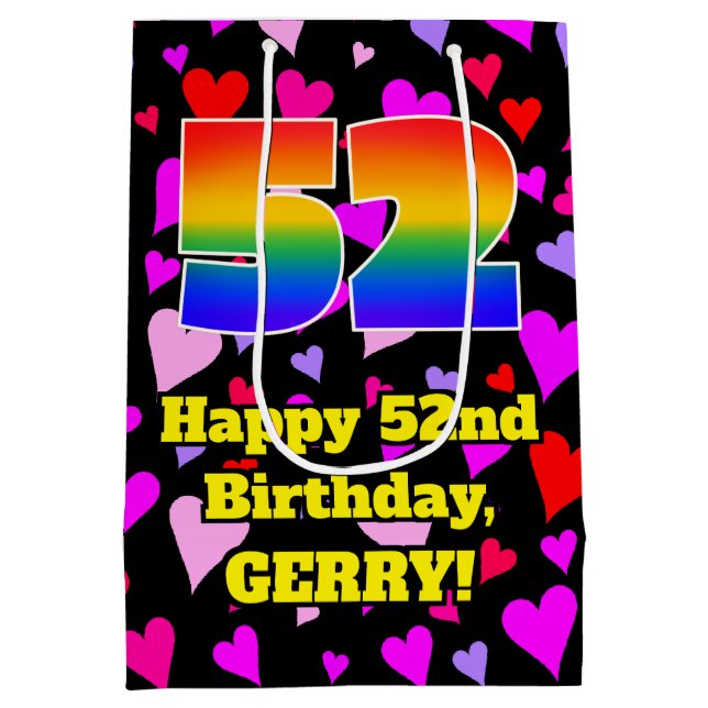 52:a födelsedagen: Loving Hearts Mönster, regnbåge (Baksidan)