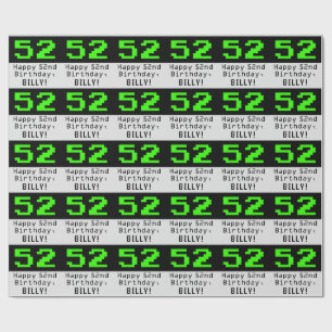 52:a födelsedagen - Nerdy/Geeky Stil "52" och Namn Presentpapper