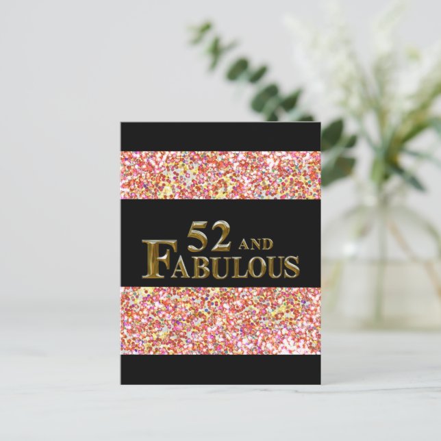 52:a födelsedagen vykort (Stående Fram)