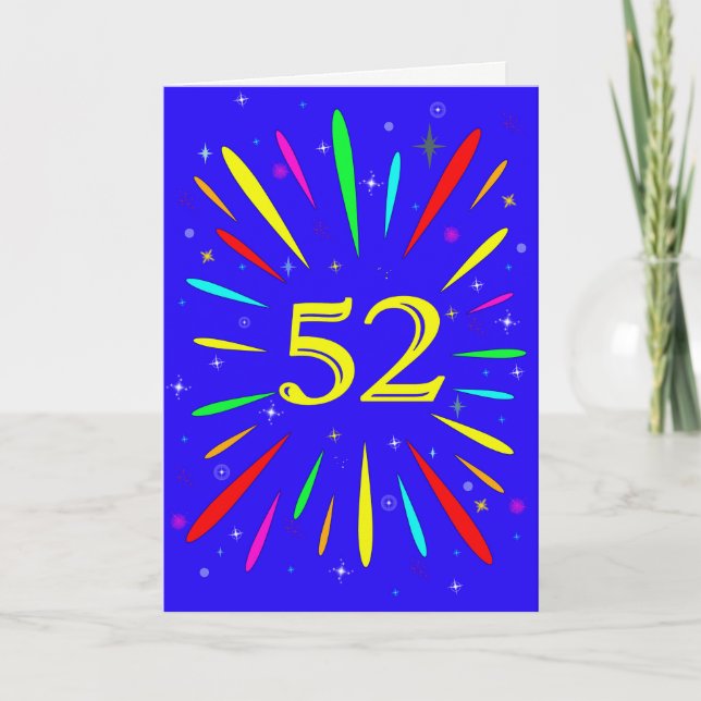 52:a födelsedagsexplosionskortet kort (Framsida)