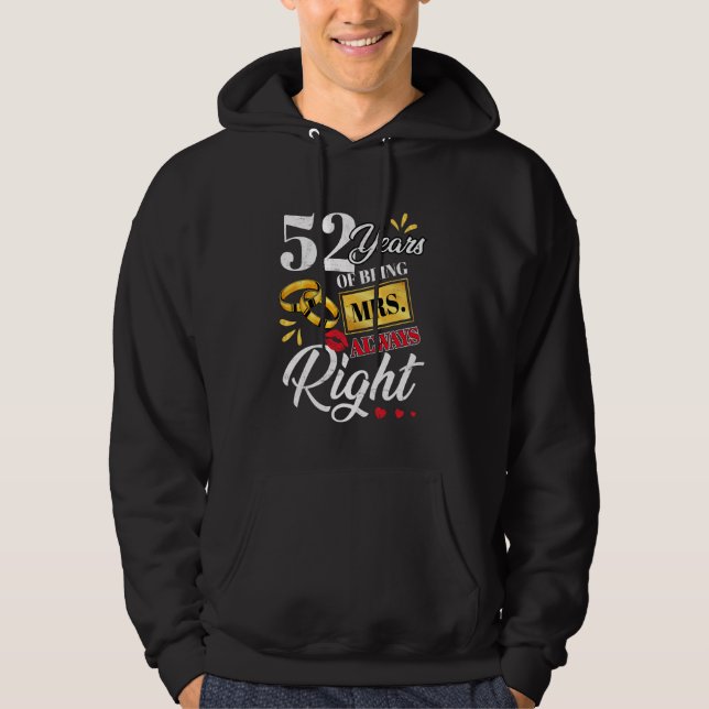 52 år Alltid Höger Funny Par Ann Hoodie (Framsida)