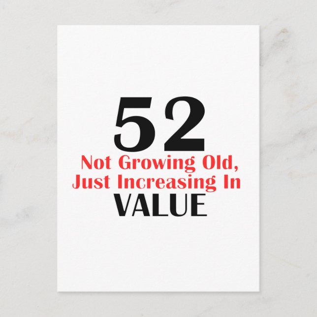 52 år gamla födelsedagsformgivningar vykort (Framsida)