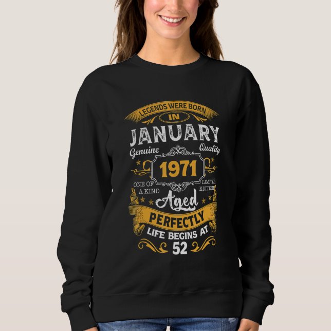 52 år gamla legender födda i januari 1971 52:a Bd T Shirt (Framsida)