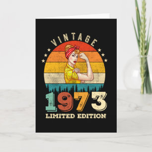 52 år gammal dag 1973 Vintage 52:a födelsedagen Kv Kort