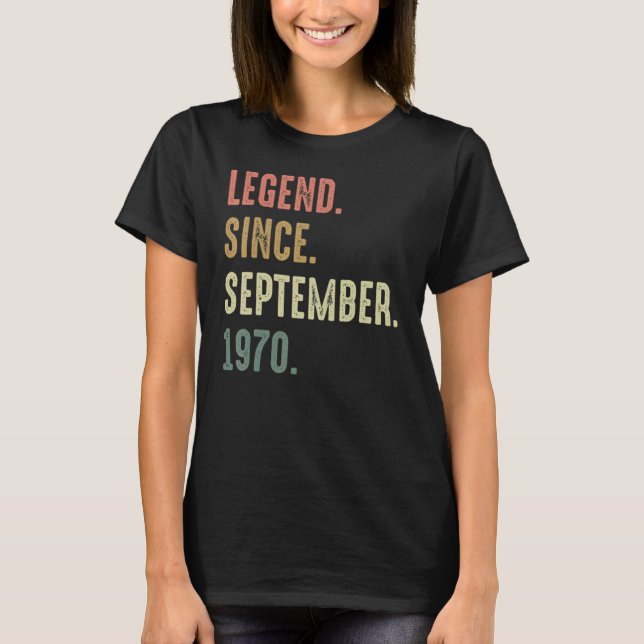 52 år gammal förklaring sedan september 1970 52:e  t shirt (Framsida)