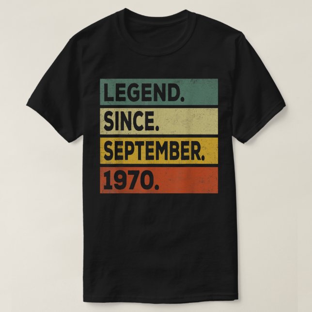 52 år gammal presentförklaring sedan september 197 t shirt (Design framsida)