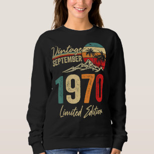 52 år gammal Vintage september 1970 52:a T Shirt