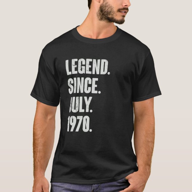 52 års ålder sedan juli 1970 t shirt (Framsida)