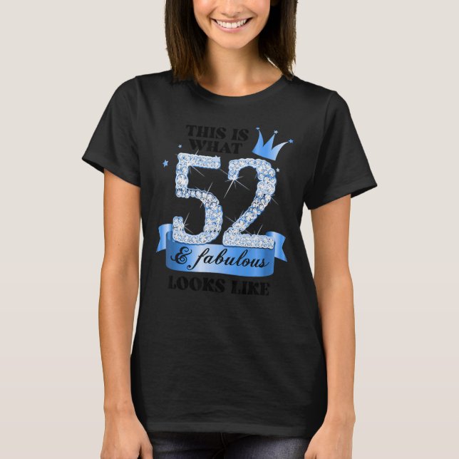 52 & Fabulous I Blue White Party Group Candid Phot T Shirt (Framsida)