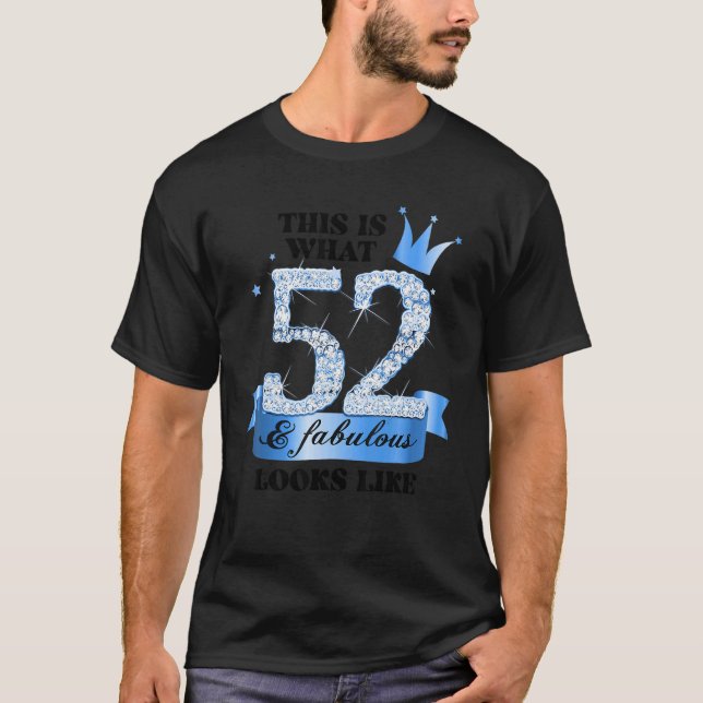 52 & Fabulous I Blue White Party Group Candid Phot T Shirt (Framsida)