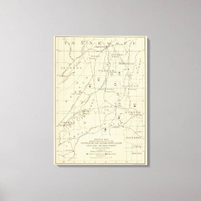 52 Negro-befolkning 1880-1900 Canvastryck (Framsida)
