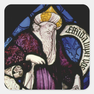 52:Roundel av profeten Ezekiel, 1500-talet Fyrkantigt Klistermärke