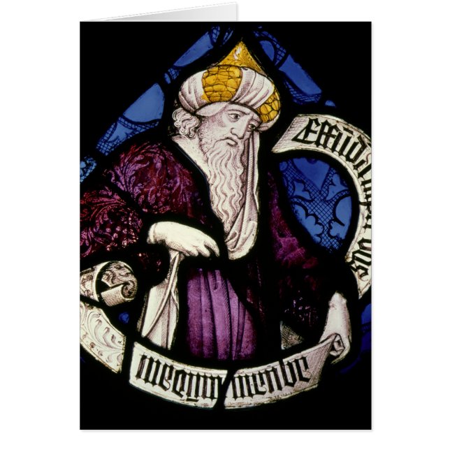 52: Roundel av profeten Ezekiel, 15th århundrade Hälsningskort (Framsidan)