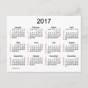 52 veckor 2017 Mini Calendar av Janz Vykort