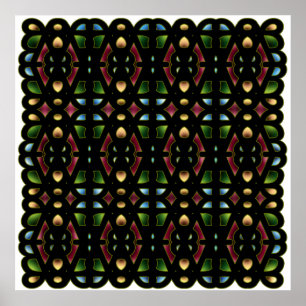 52 x 52 eller mindre Poster, Abstrakt Mönster Färg Poster