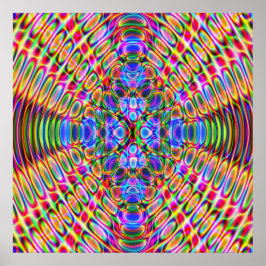 52 x 52 eller mindre Poster, Psychedelic Red Blue Poster