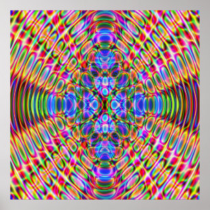 52 x 52 eller mindre Poster, Psychedelic Red Blue Poster