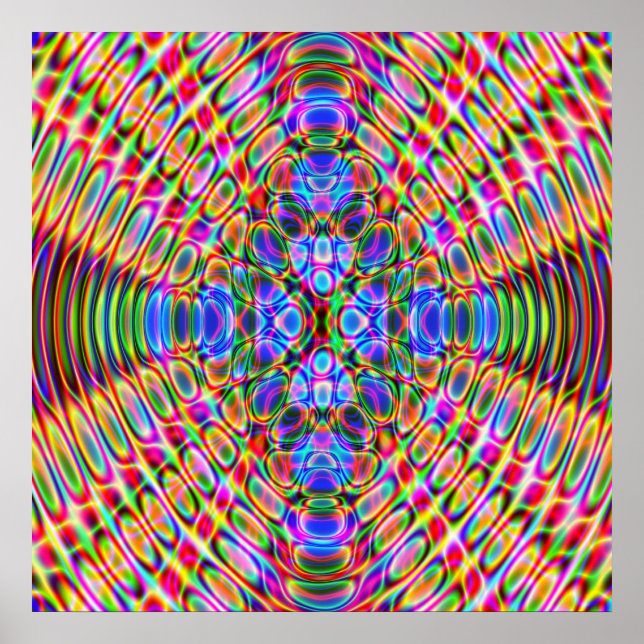 52 x 52 eller mindre Poster, Psychedelic Red Blue Poster (Framsidan)
