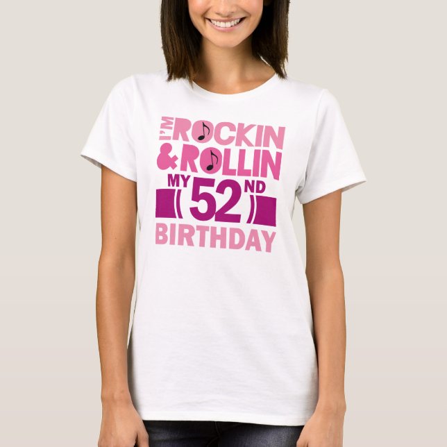52nd Födelsedaggåvaidé för kvinnligt Tee Shirt (Framsida)