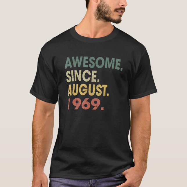 53 år gammal Fantastisk sedan augusti 1969 Födelse T Shirt (Framsida)