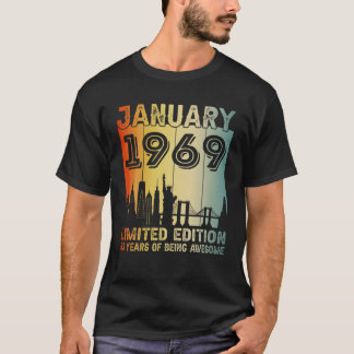 53 år gammal Vintage från dagen januari 1969 53Rd T Shirt